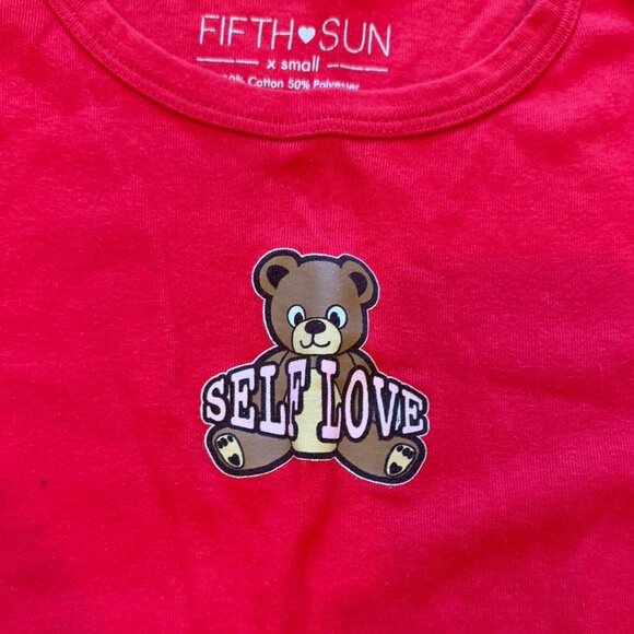 Red crop top baby tee - Picture 2 of 3